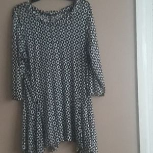 Sheer Black & White Midi Dress XL